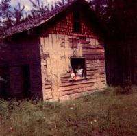 La maison en billot à Bear Trap Lake