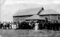 La première église de la paroisse Notre-Dame de Lourdes à Meyronne