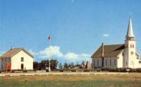 Le presbytère et l'église de Batoche