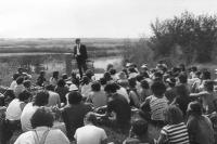 Roland Stringer prononce un discours patriotique